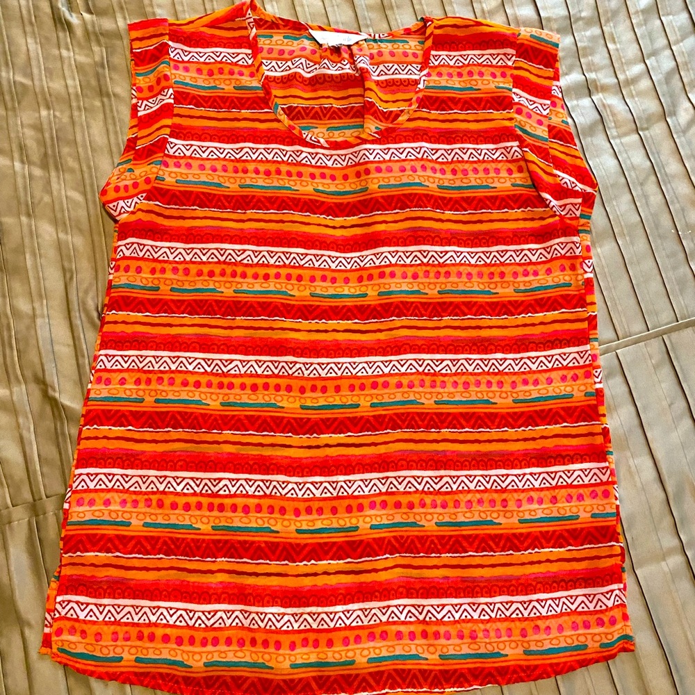 Very fashionable orange blouse!